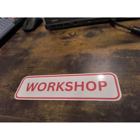 Workshop Sticker Sign Waterproof Vinyl Decal (2 Pack) - Picture 3 of 3